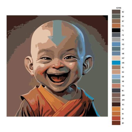 Návod pro malování podle čísel Mimi mnich