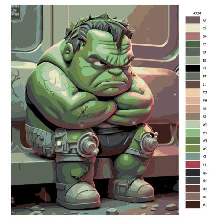 Návod pro malování podle čísel Hulk