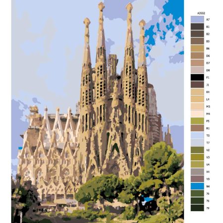 Návod pro malování podle čísel Sagrada Família