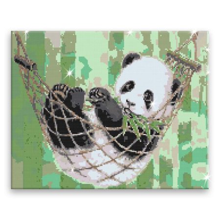 Diamantové malování Panda v houpací síti