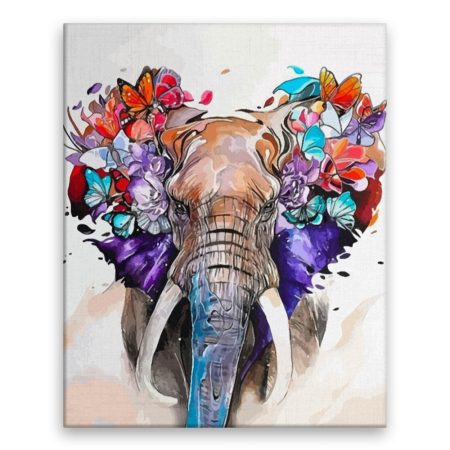 Fotoobraz na plátne Slon s motýli