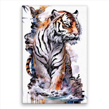 Fotoobraz na plátne Tygr na břehu