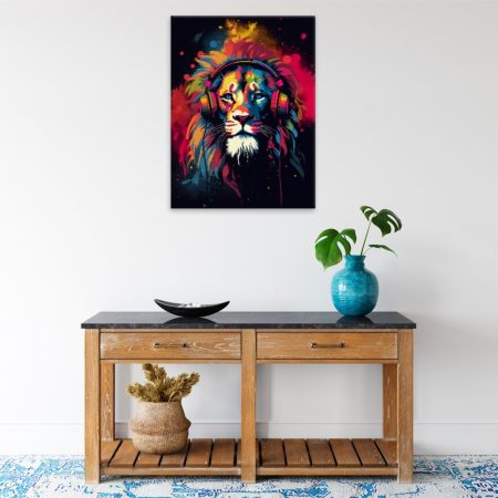 Obraz na plátne Lev v rytmu hudby