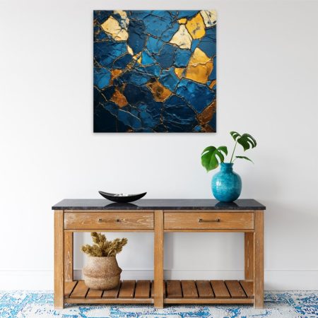 Obraz na plátne Zlato modrá mozaika
