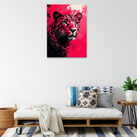 Obraz na plátne Leopard v růžové 02